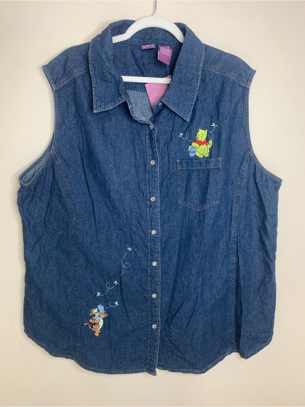 Disney Denim Embroidered Button Up Shirt 4X